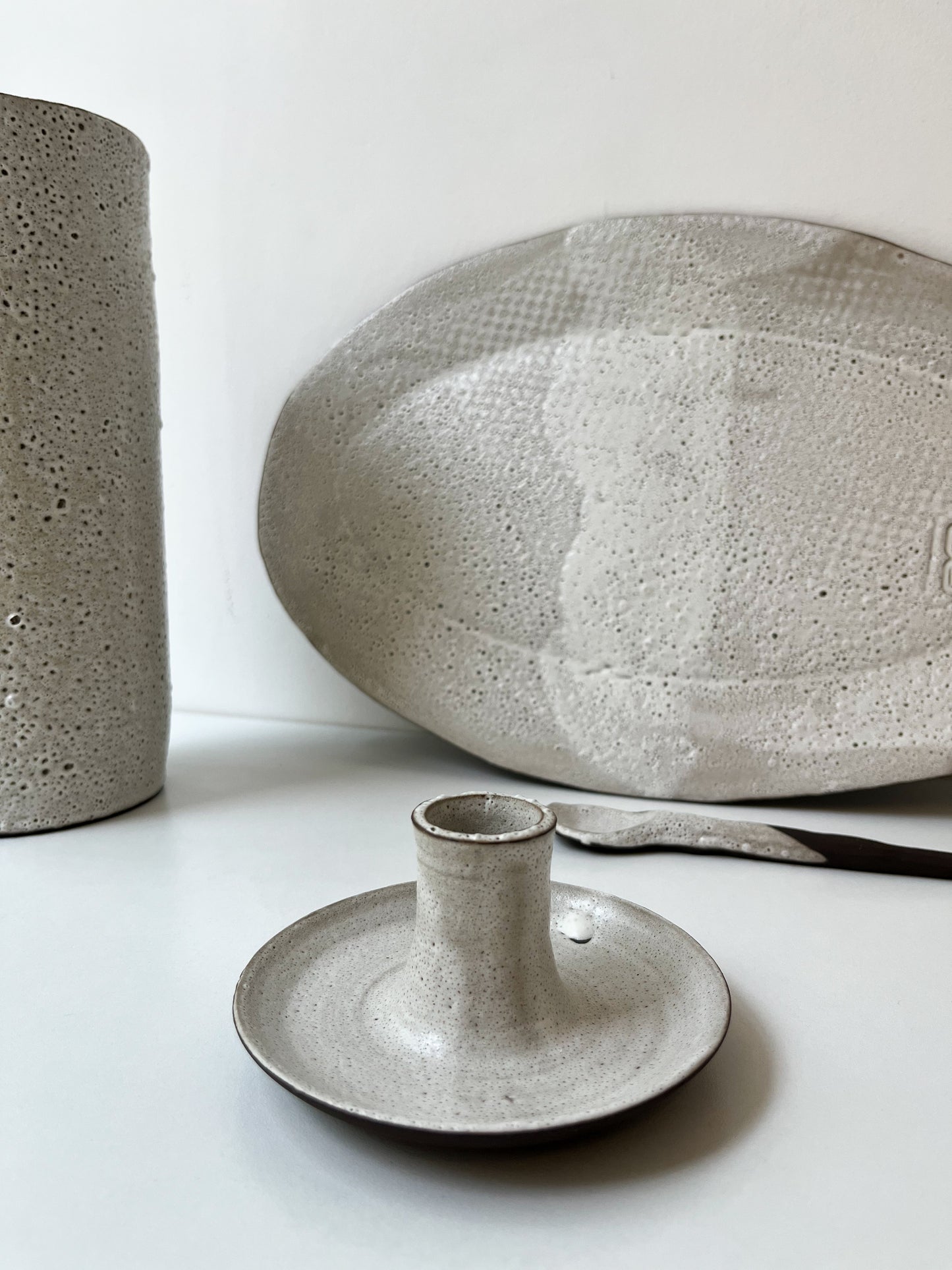 Lava saucer candle holder