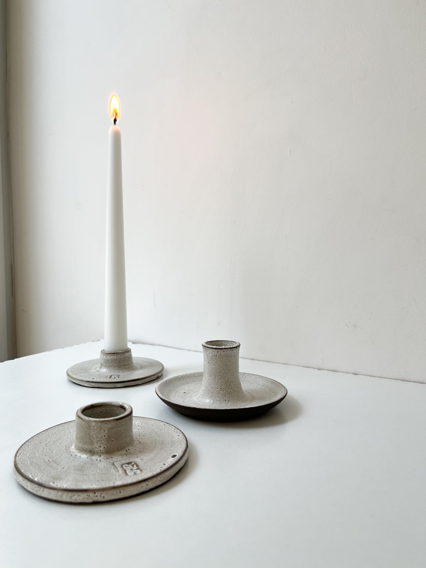 Lava saucer candle holder